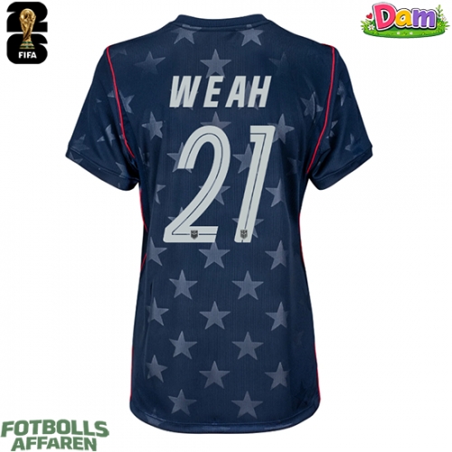 Förenta stater Timothy Weah #21 Bortatröja Kvinnor VM 2026 Kortärmad